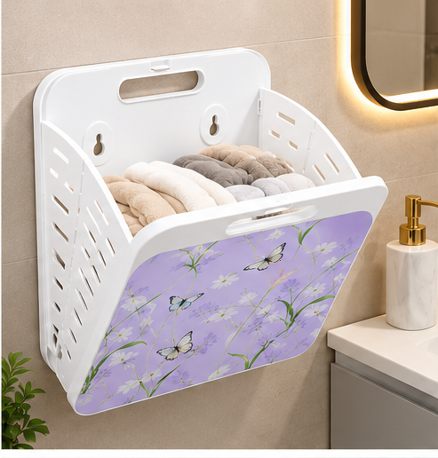 Collapsible Hanging Laundry Basket with Carry Handle