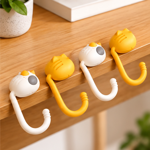 Cat Table Hook – Cute Portable Purse Bag Hook (Set of 4)