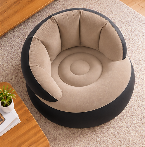 Inflatable Lounge Chair for Adults – Portable Lazy Sofa with Manual Air Pump