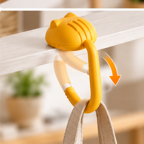 Cat Table Hook – Cute Portable Purse Bag Hook (Set of 4)