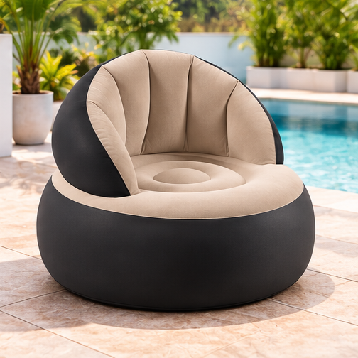 Inflatable Lounge Chair for Adults – Portable Lazy Sofa with Manual Air Pump
