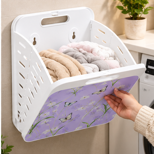 Collapsible Hanging Laundry Basket with Carry Handle